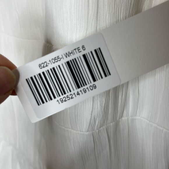 Simkhai Benton Tulle Plisse Midi Dress in White size 6 NWT - Picture 10 of 10